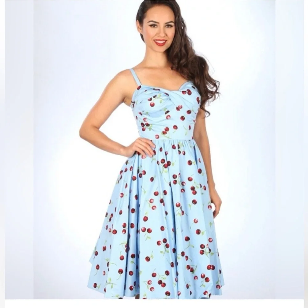 Stop Staring blue cherry print Dress - Picture 1 of 6